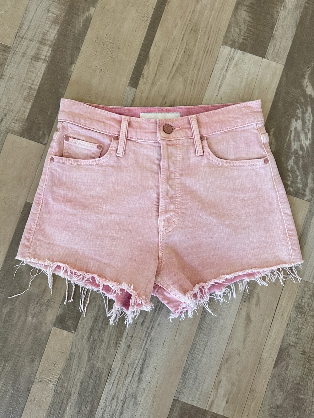 Mother Superior The Tomcat Kick Fray Hem Denim Jean Shorts Into the Midst